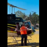 Alcalde de Chiconcuac llega en helicóptero a carnaval y desata críticas por presunto despilfarro