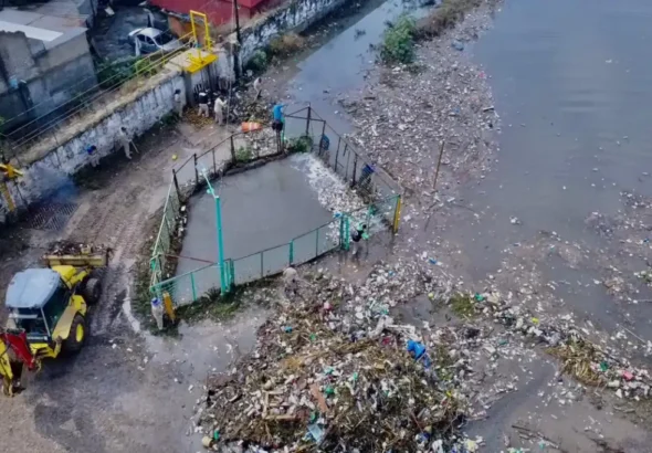 Cuautitlán Izcalli refuerza limpieza de la presa El Ángulo